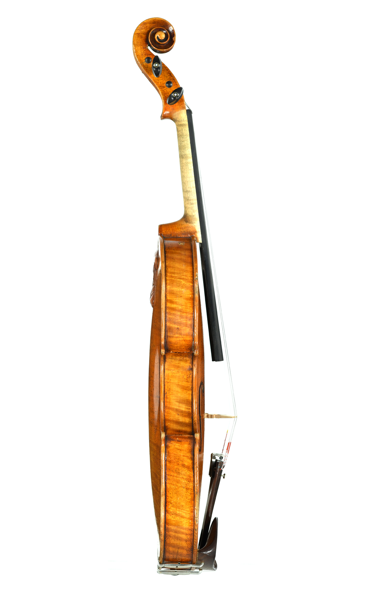 Antique Saxon violin with decorative carving, Markneukirchen Violins