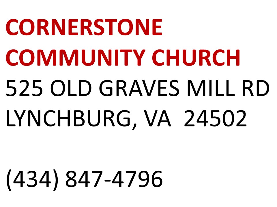 Cornerstone Community Church Love God and love all people.