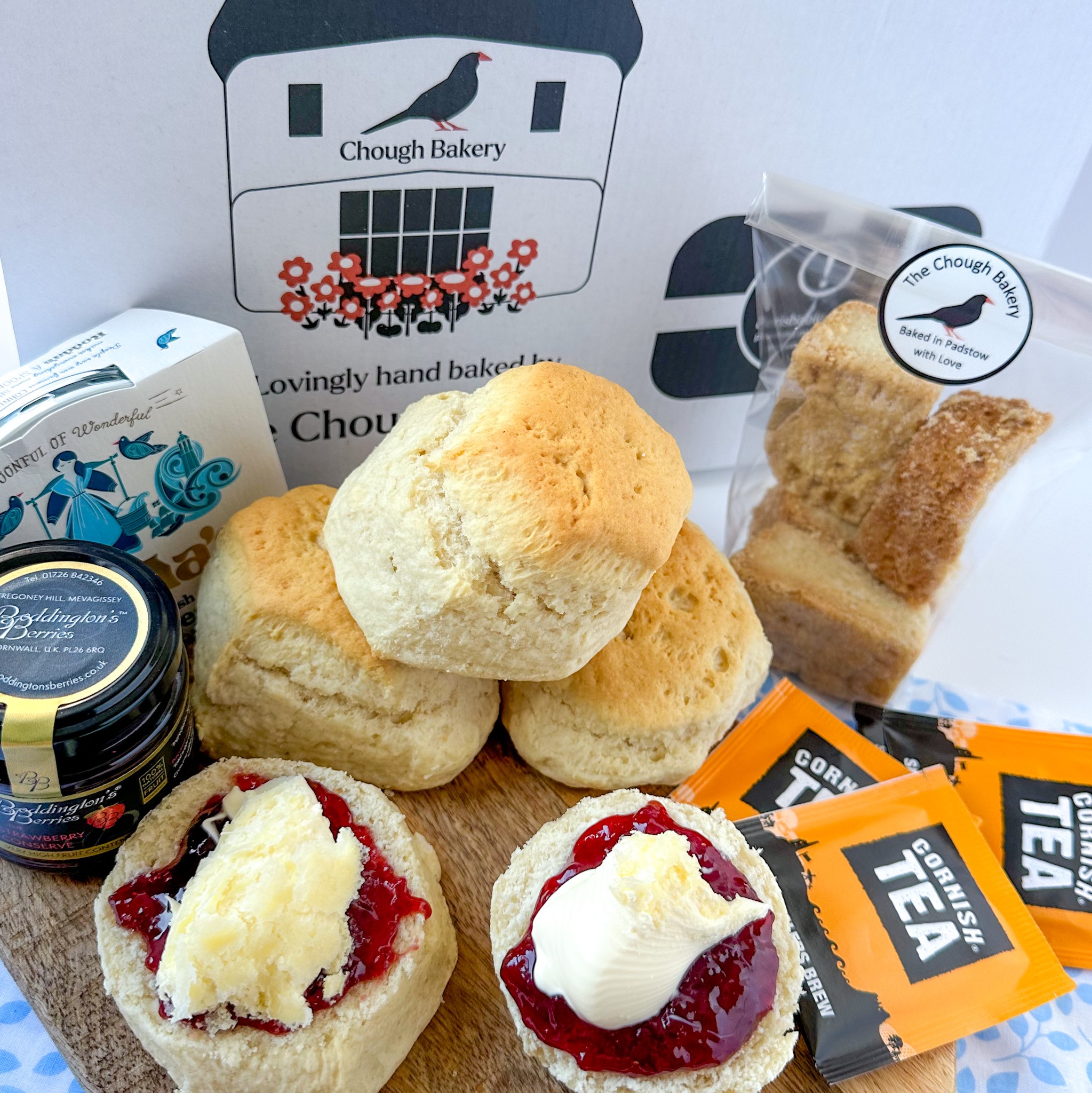 Cornish Cream Tea Gift Box with Shortbread Cornish Cream Tea by Post