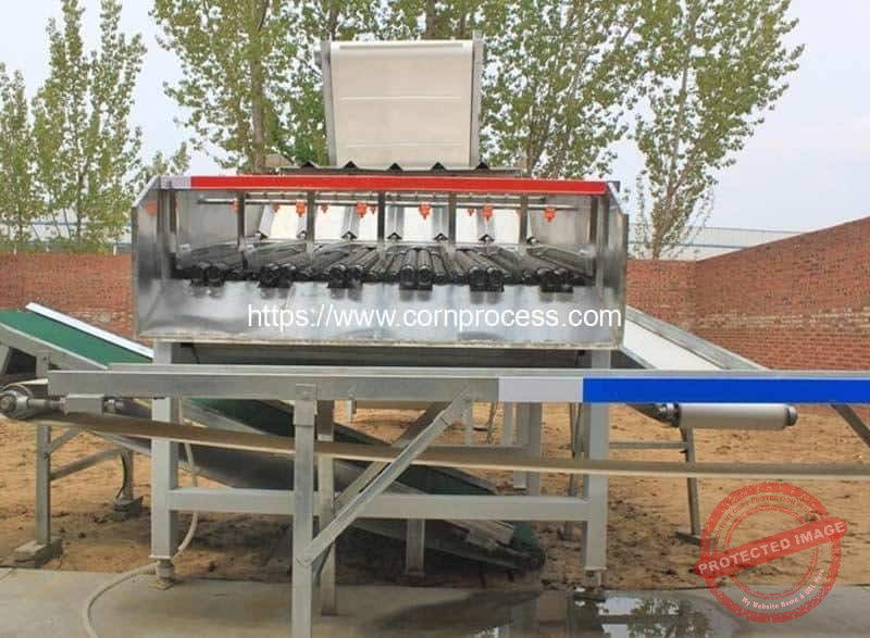 Rubber Roller Type Fresh Sweet Corn Dehusking Machine Corn Flake