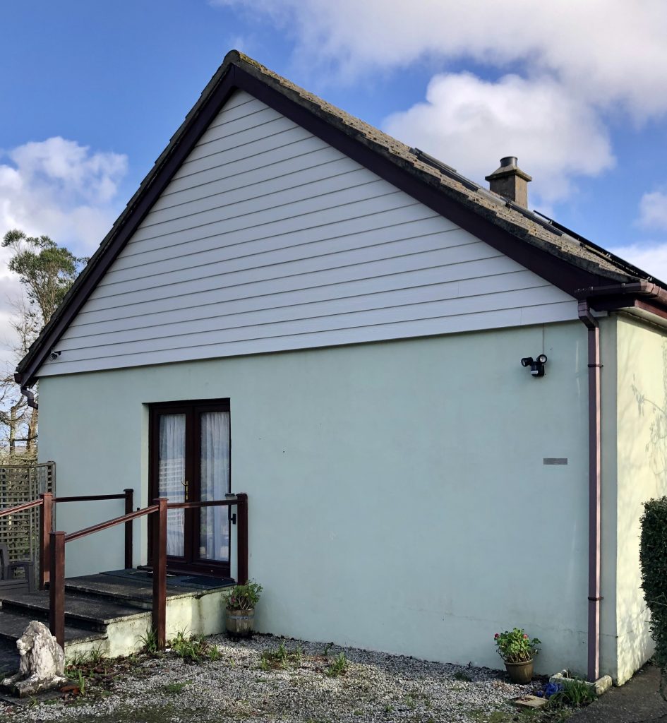 C07 Cedral Shiplap Cladding to 3 Gable Ends on a Bungalow Cornwall