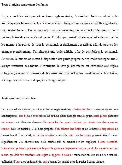 Exemple de correction