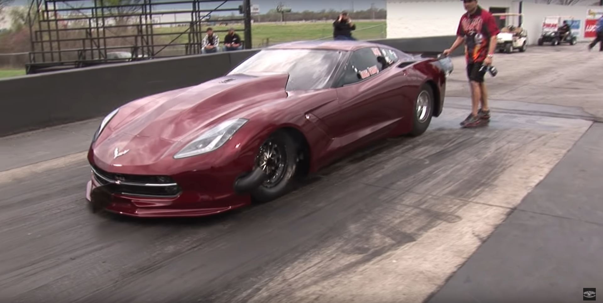 Watch A 4,000+ HP Drag Corvette Take Flight