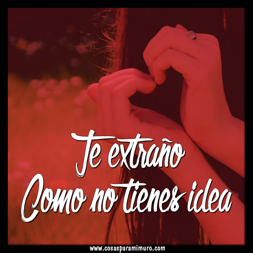 ¡No tienes idea cómo te extraño! Cosas para mi muro