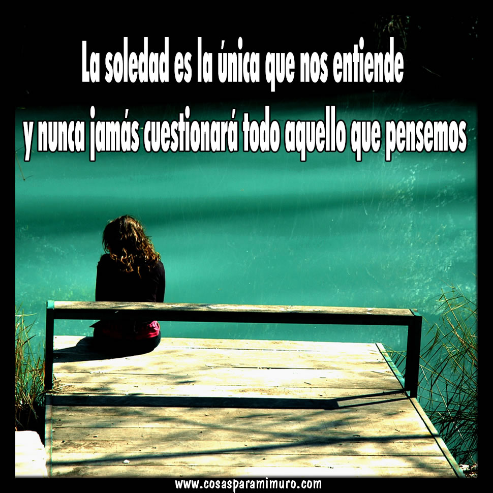 La soledad es la única que nos entiende Cosas para mi muro