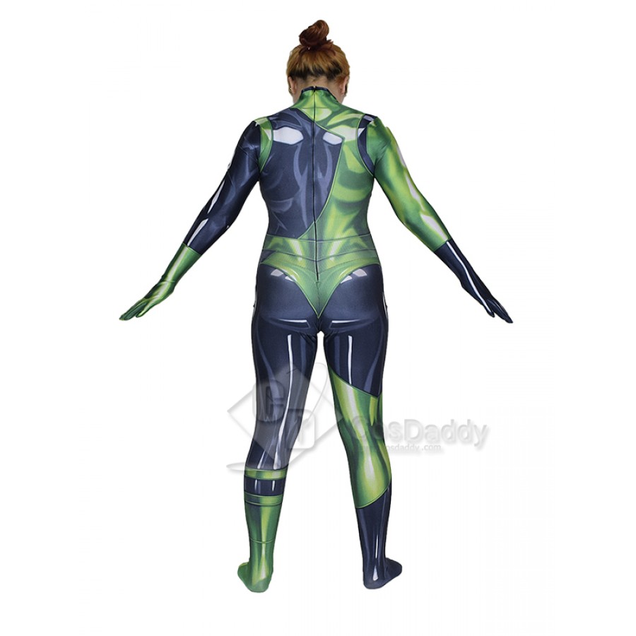 Cosdaddy Kim Possible Shego Cosplay Costume Black Green Jumpsuit