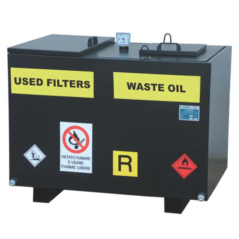 Double ecological container for used filters and waste oil Cosmek Srl