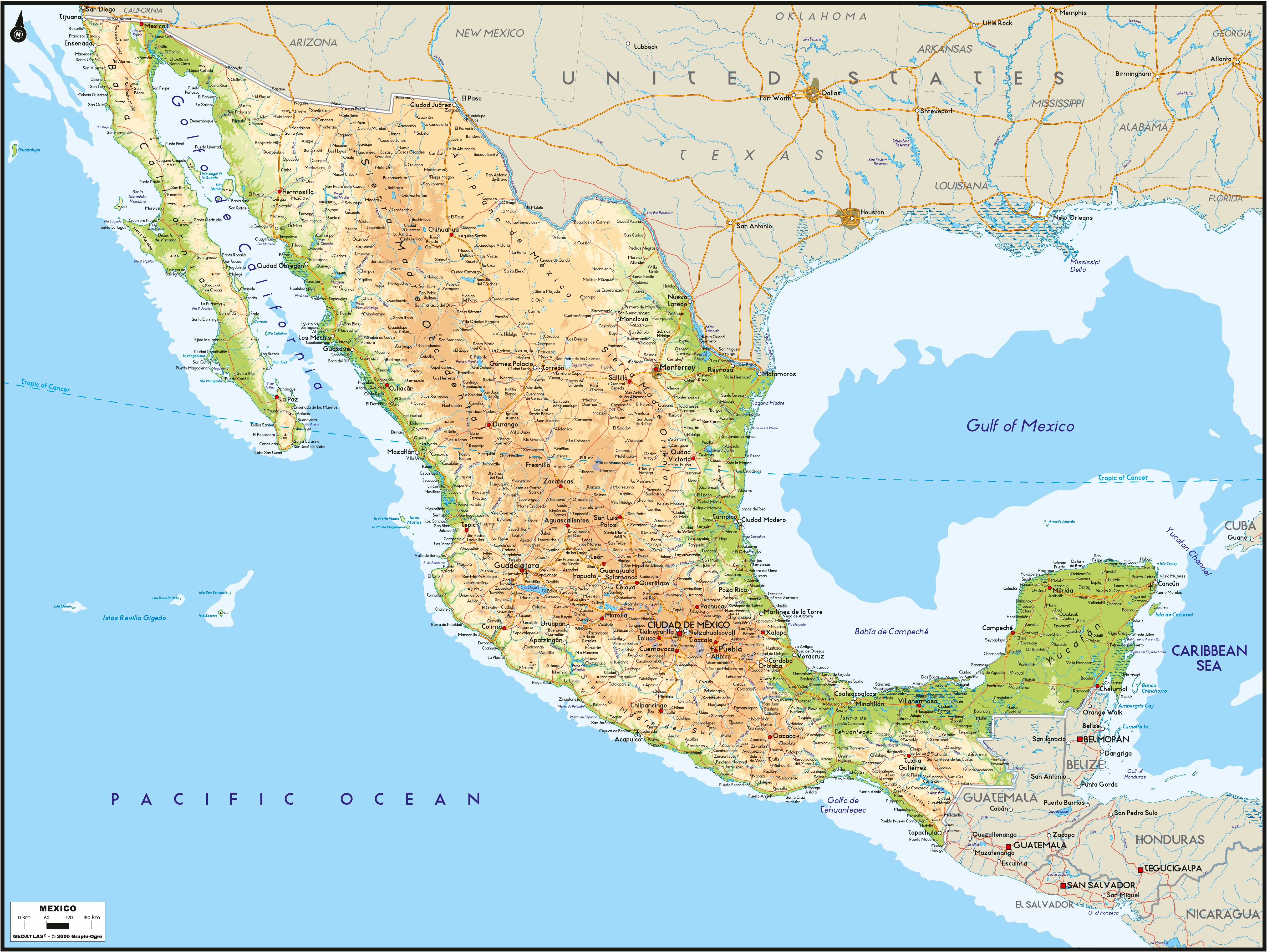 Kaart Van Mexico Mexico Landen Cosmic Travel Reizen naar ZuidAmerika