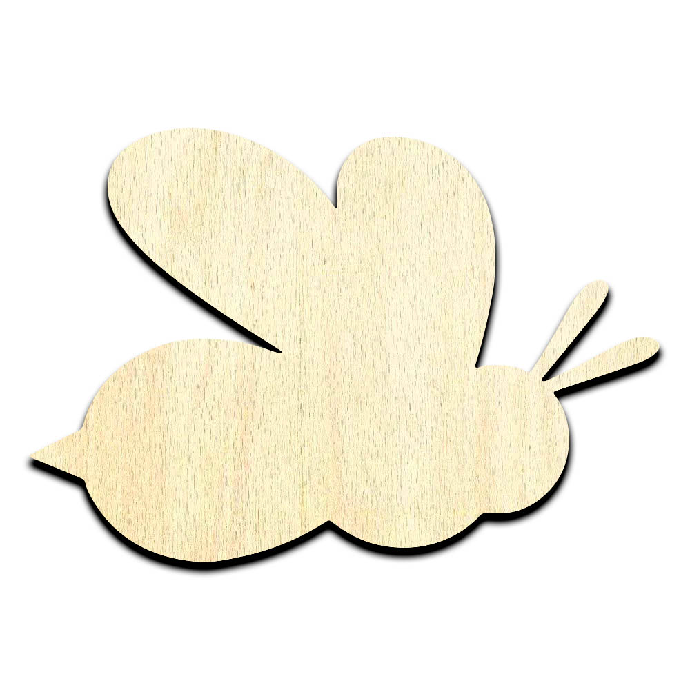 Bee Bumble Bee Laser Cut Out Unfinished Wood Shape Craft Supply