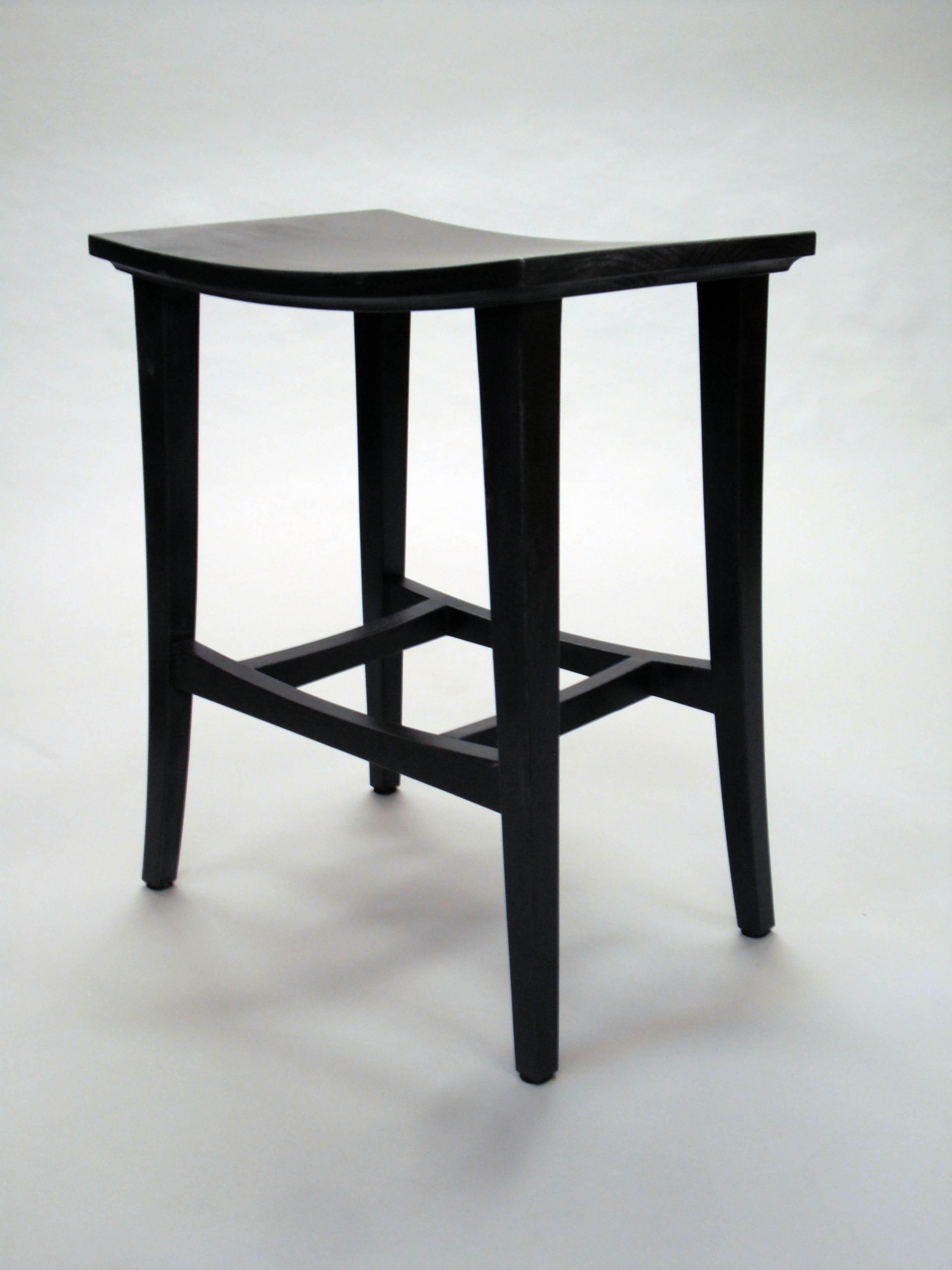 Custom Wood Espresso Stool Cosmo Barbaro Furniure