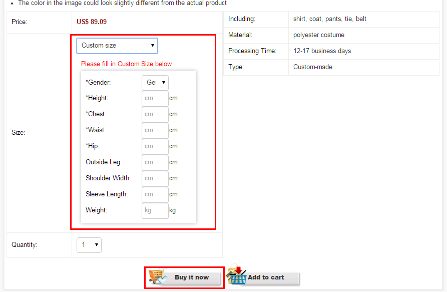 How to order custom size costume CosplayFU's Blog