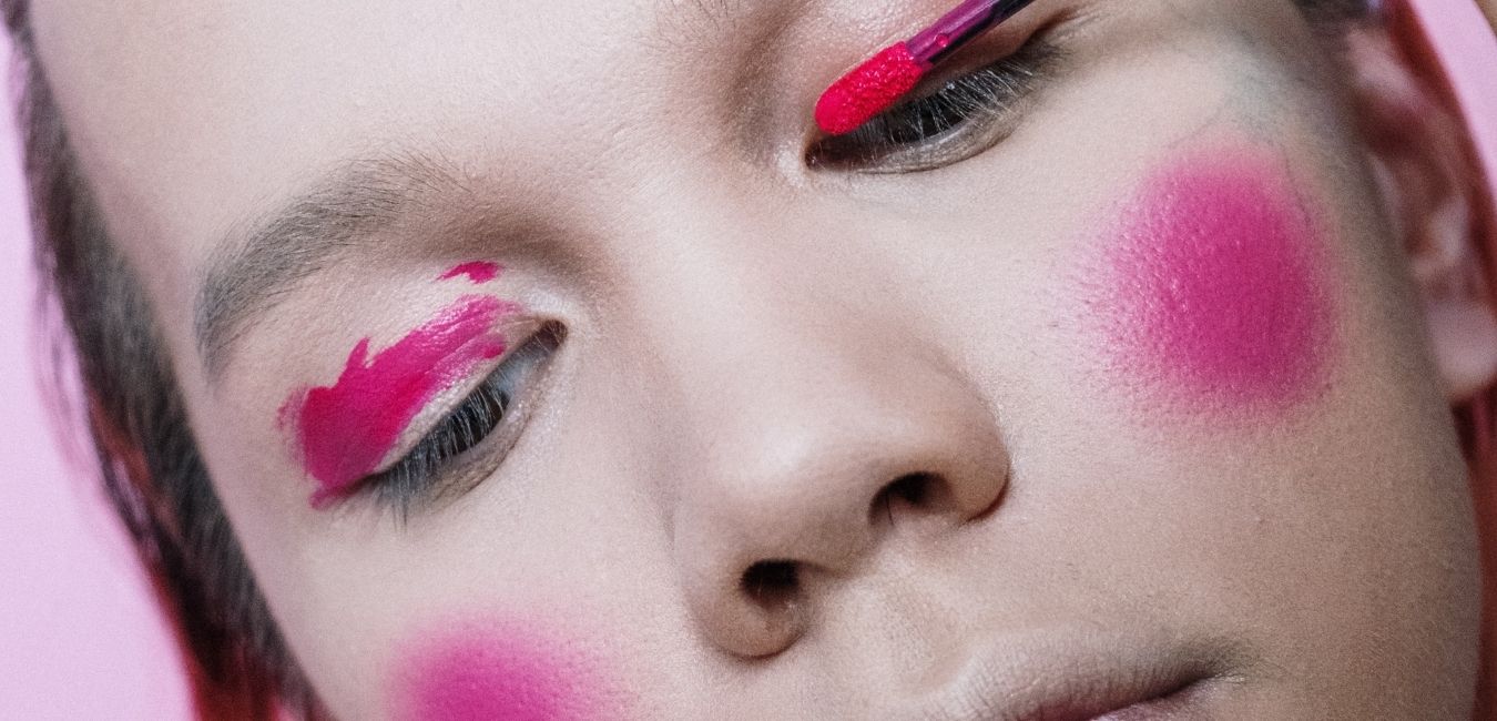 Repurpose makeup eyeshadow as blush, lipstick as eyeliner