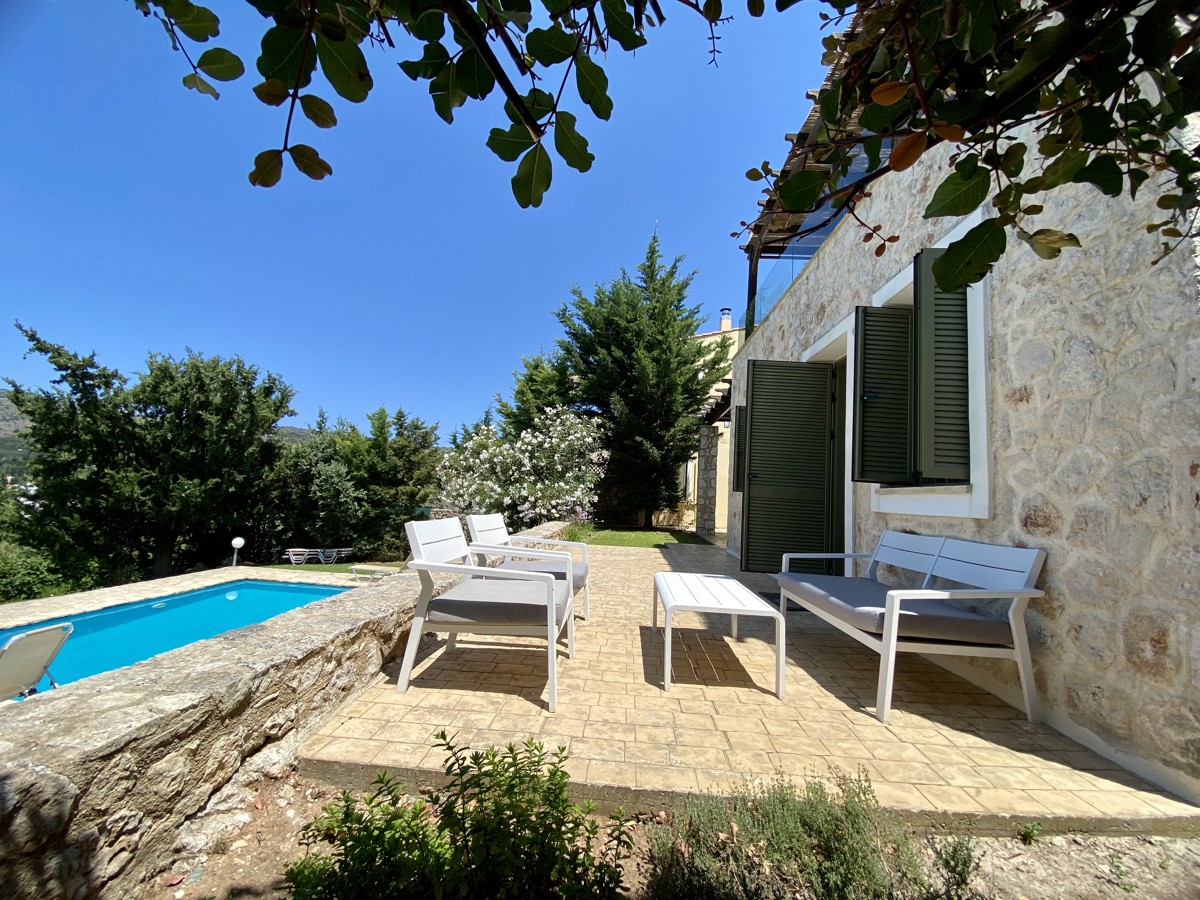 Stone Villa with Stunning Sea and Mountain Views, Private Pool, and