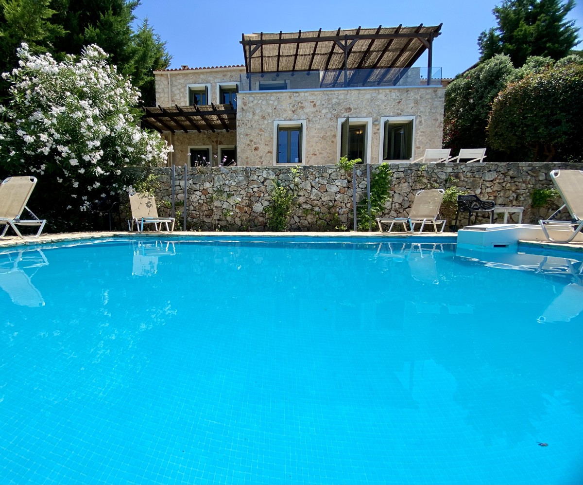 Stone Villa with Stunning Sea and Mountain Views, Private Pool, and