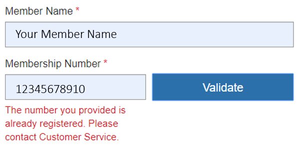 If you receive a already registered message Costco Australia