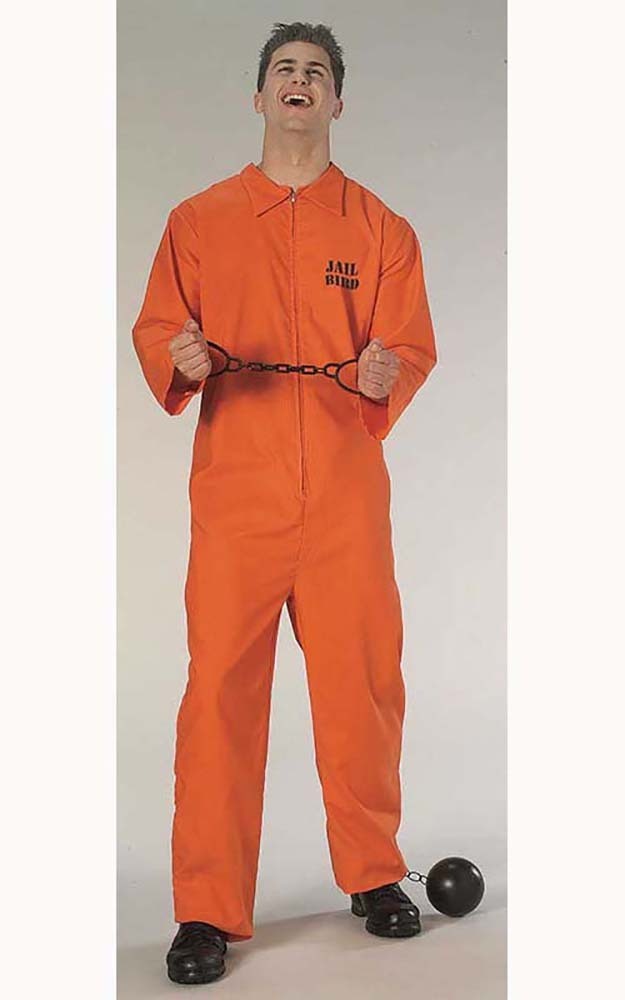 JAIL BIRD PRISONER CRIMINAL CONVICT ADULT MENS FANCY DRESS HALLOWEEN
