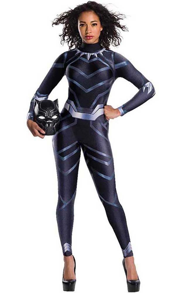 LICENSED FEMALE BLACK PANTHER CAT ADULT WOMENS FANCY DRESS HALLOWEEN