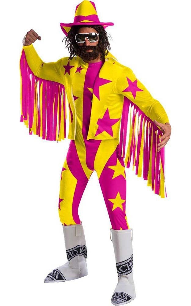 LICENSED DELUXE MACHO MAN RANDY SAVAGE WWE ADULT FANCY DRESS HALLOWEEN