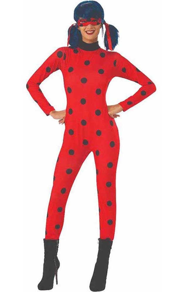 LICENSED MIRACULOUS LADYBUG ADULT WOMENS SUPERHERO FANCY DRESS