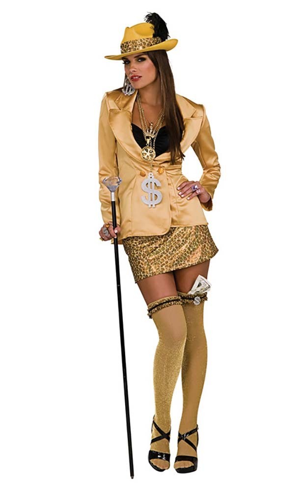 ADULT WOMENS MADAME MOE PIMP GANGSTER FANCY DRESS HALLOWEEN COSTUME eBay