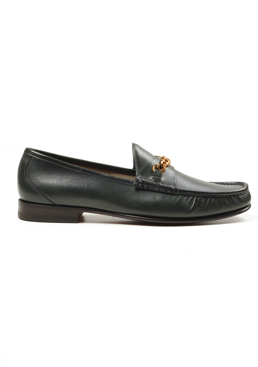 TOM FORD York Green Leather Chain Loafers Shoes Size 9,5 UK / 10,5 U.S