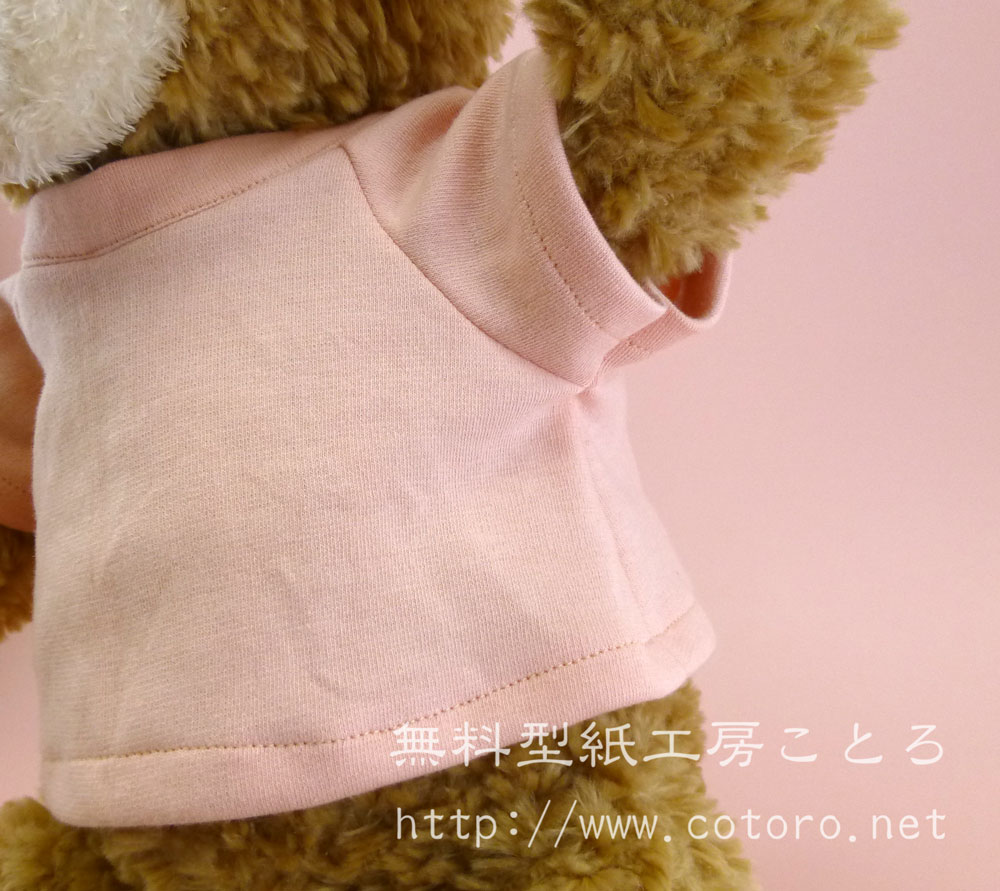 作り方☆「Tシャツ・トレーナー」Sサイズダッフィー等の縫いぐるみに 無料型紙工房ことろ