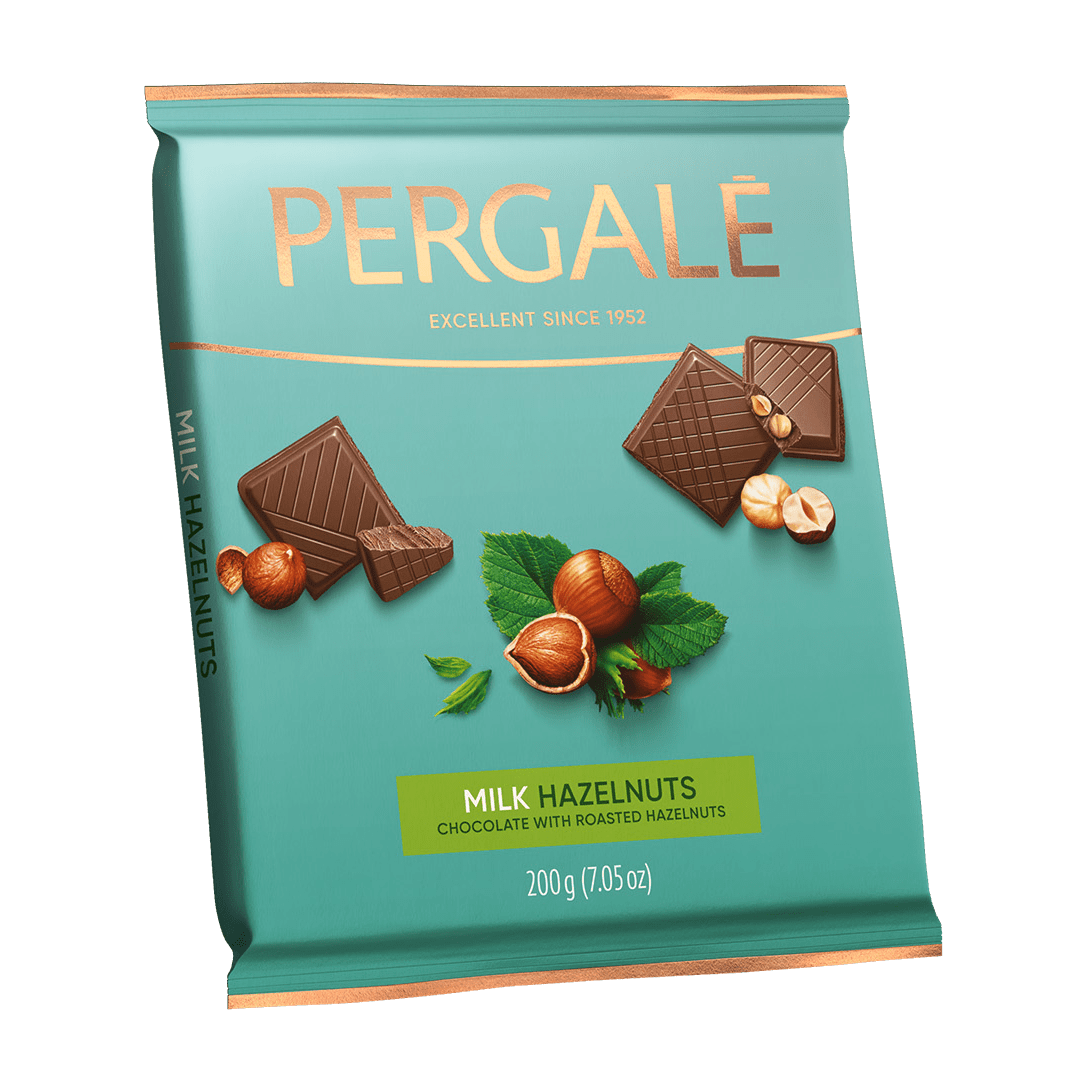 PERGALE MILK CHOC WITH HAZELNUTS 200 G.
