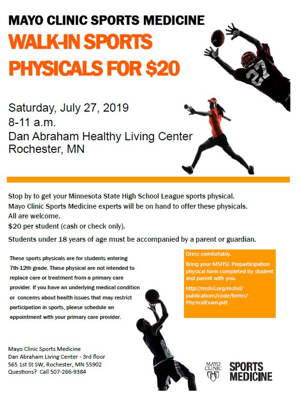 Mayo Clinic Sports Medicine WalkIn Physicals article Cotter Schools