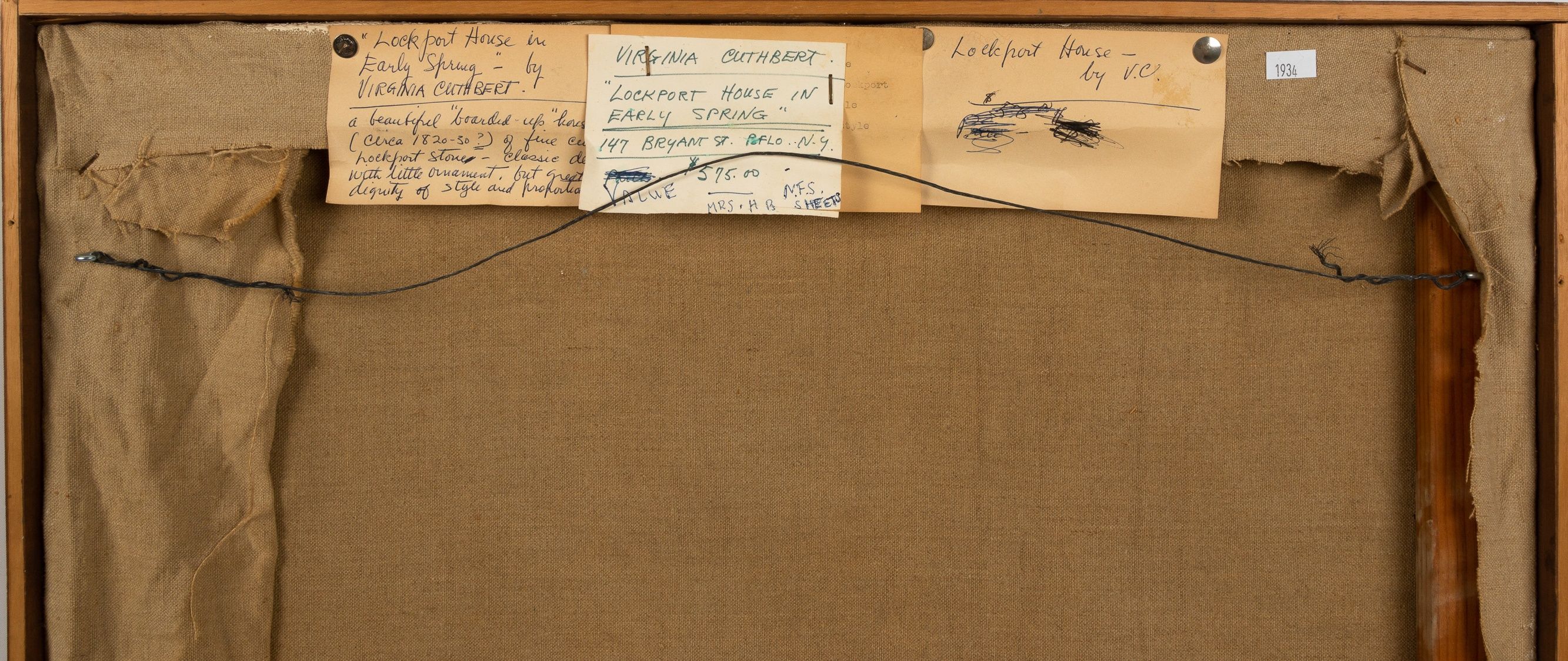 Virginia Cuthbert (American, 1908 2001) "Lockport House in Early