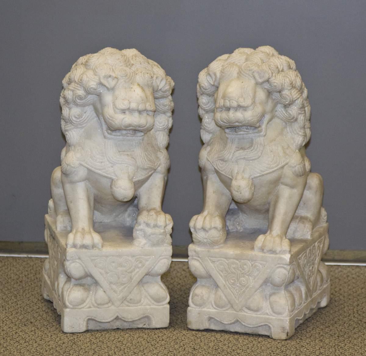 Carved Marble Foo Dogs Cottone Auctions