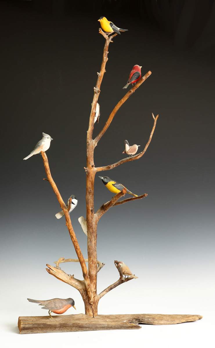 Carved & Painted Wood Bird Display Cottone Auctions