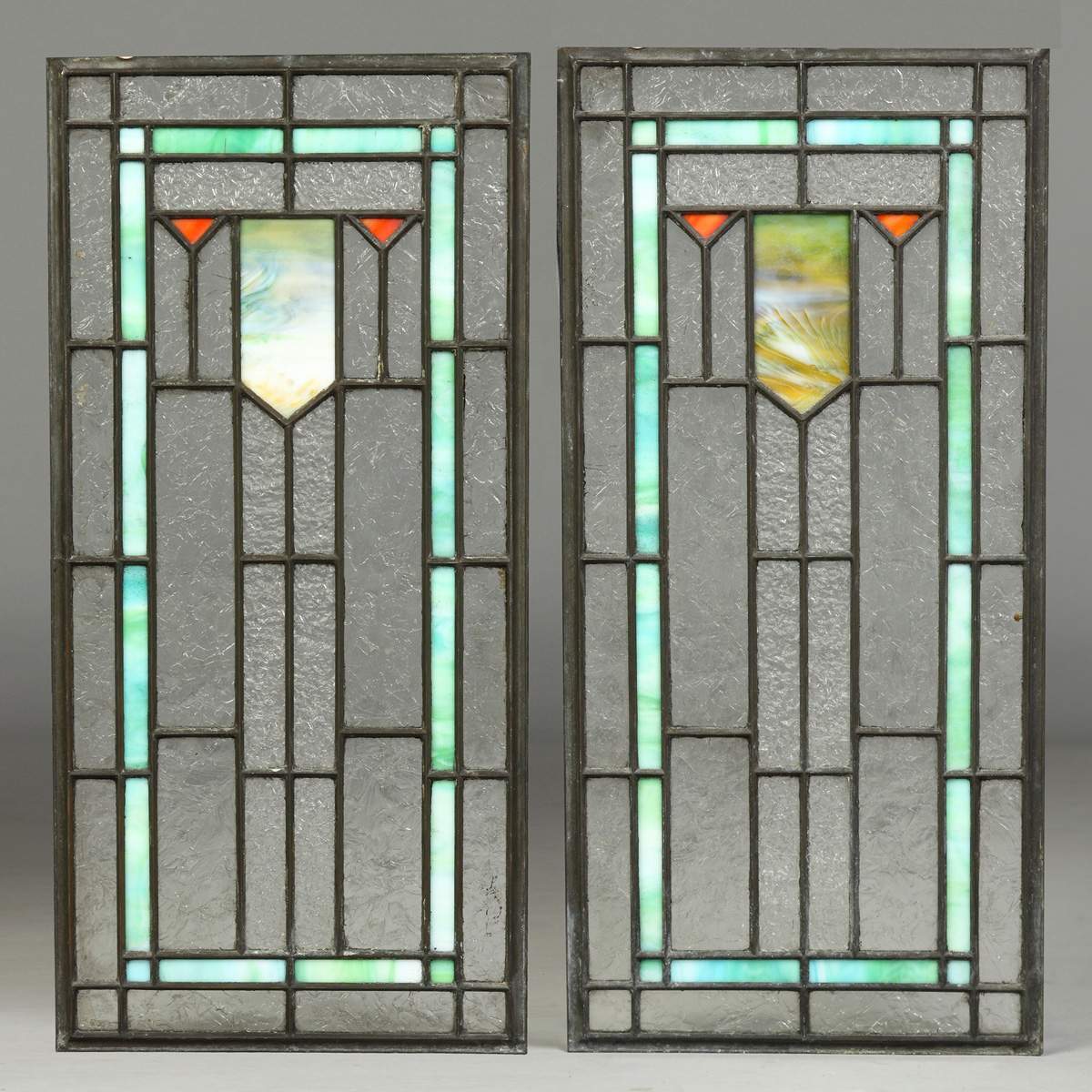 Pair Of Leaded Arts & Crafts Windows Cottone Auctions