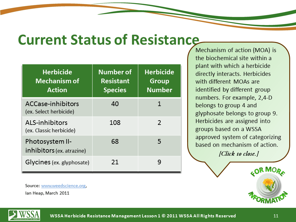 Current Status of Herbicide Resistance in Weeds Cotton Incorporated