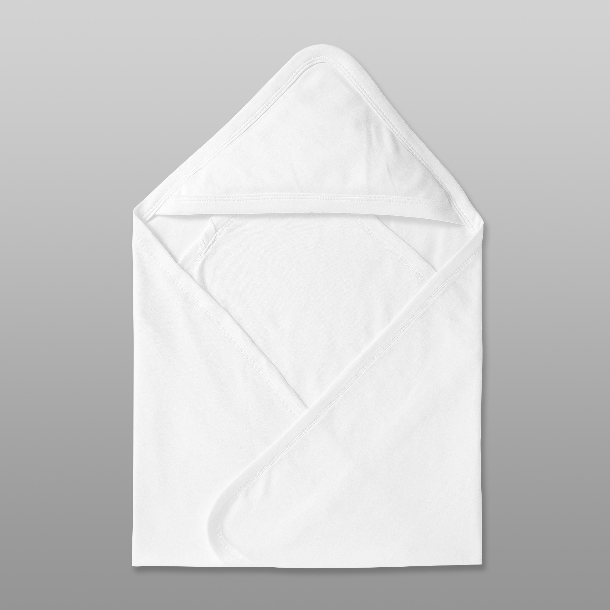 Cotton Stuff Receiving Blanket with Hood (White) Cotton Stuff