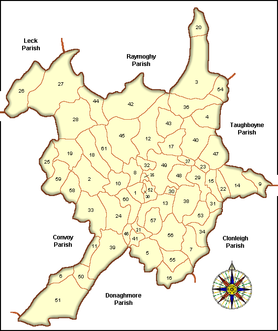 Raphoe Parish Townlands, Co. Donegal, Ireland
