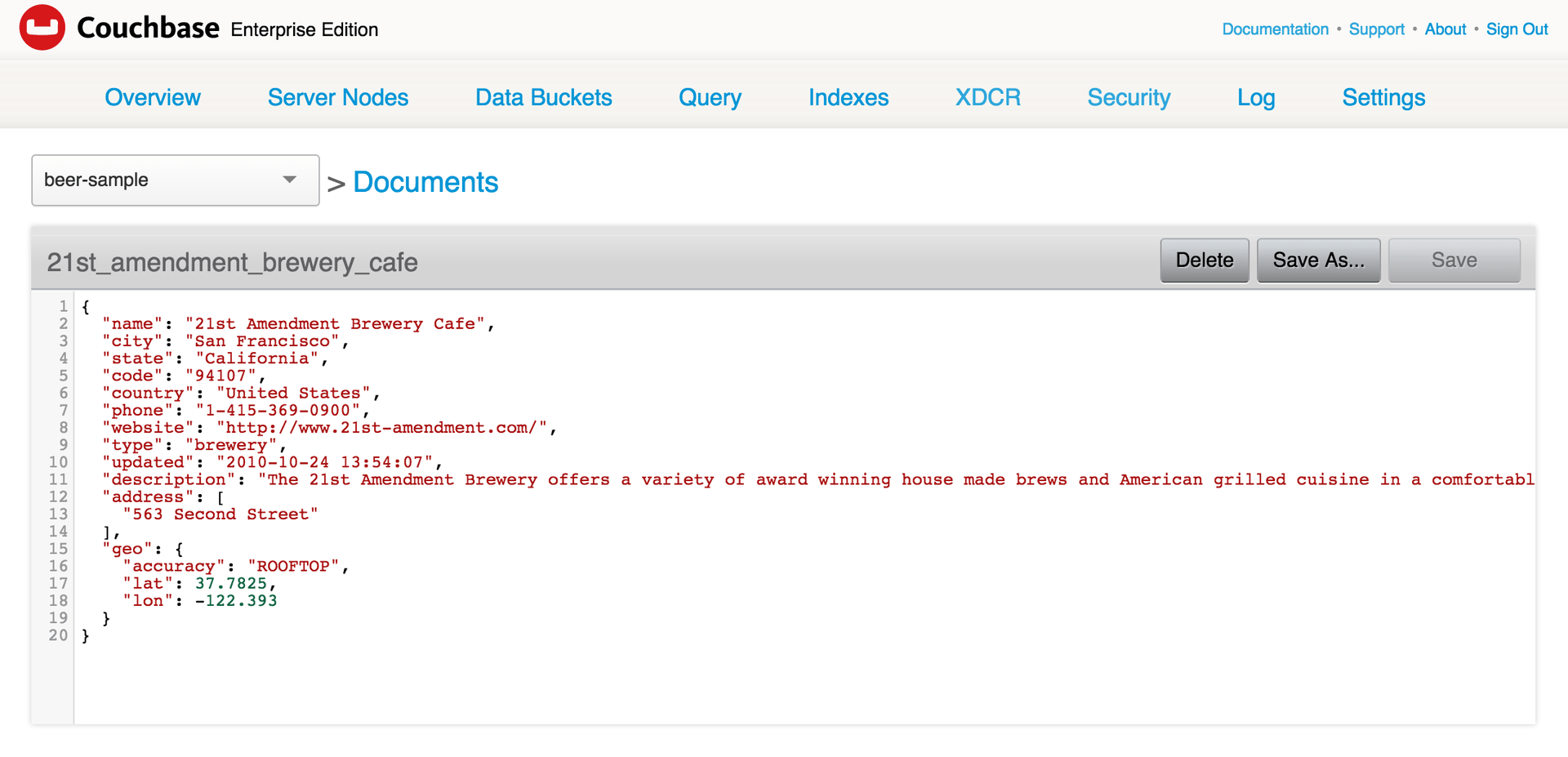 Couchbase Mobile Stack Couchbase  Console