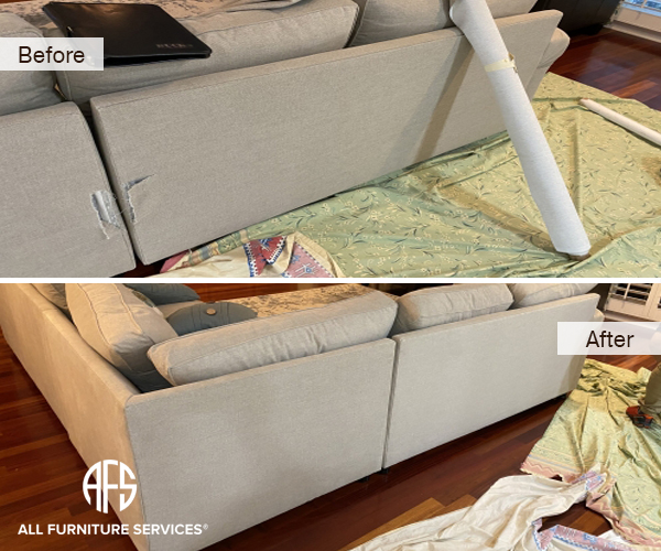 fabric couch sectional furniture partial part replacement torn tear