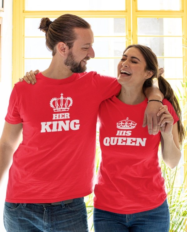 Her King, His Queen King Queen T Shirt Couple