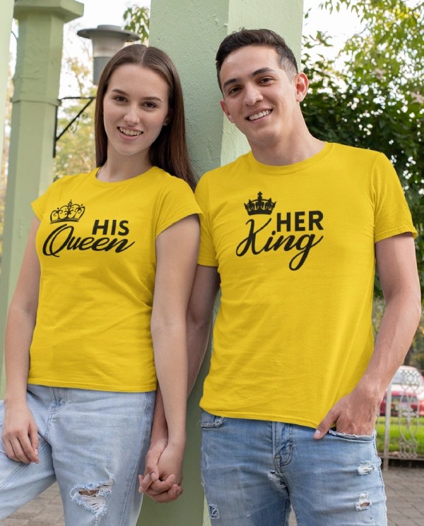 King Queen Same T Shirt for Couple