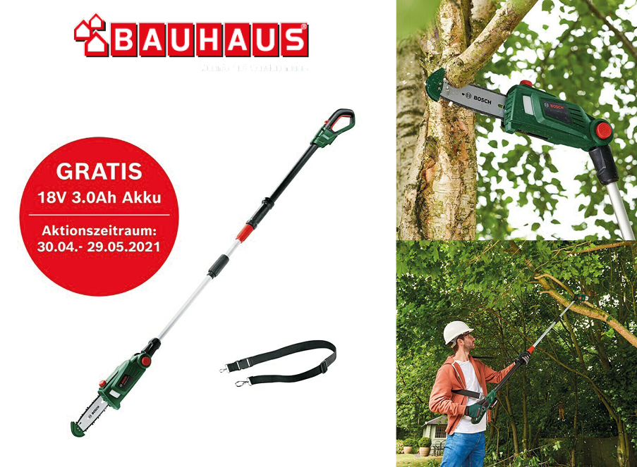 Beim Kauf eines der teilnehmenden Bosch Home & Garden 18 V AkkuGeräte