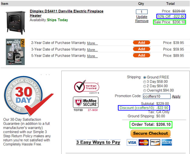 Dimplex Electric Fireplaces Discounts and Deals