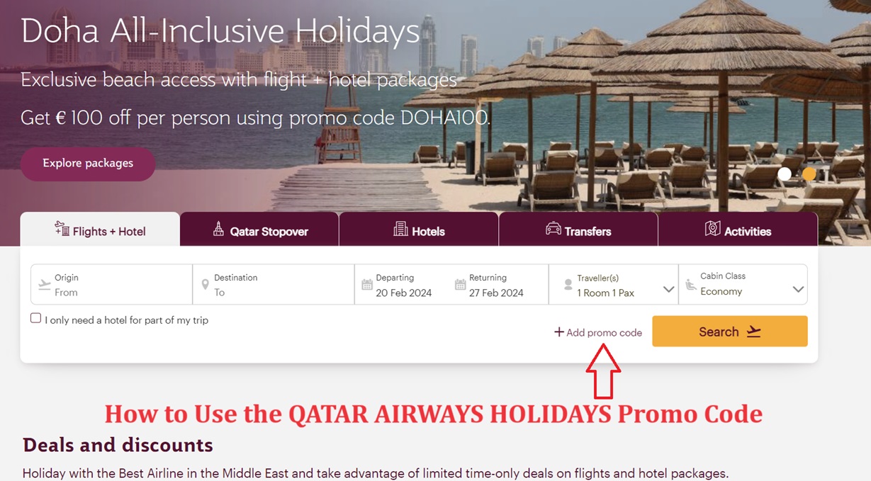 QATAR AIRWAYS HOLIDAYS Promo Code ⇒ 40 Discount in September 2024