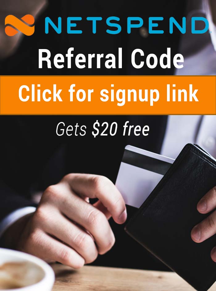 NetSpend Referral Code Get a 20 free bonus using this signup link