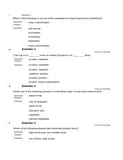 Mgmt3620- Quiz 2 - Question 1 Which Of The Following Is Not One Of The Strategies For Improving Service Productivity? Selected Answer: Mass | Course Hero