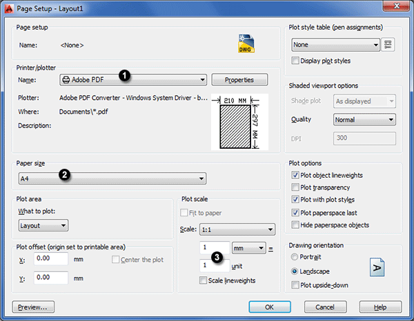 Autocad free tutorial, e book and information training Plotting scaled