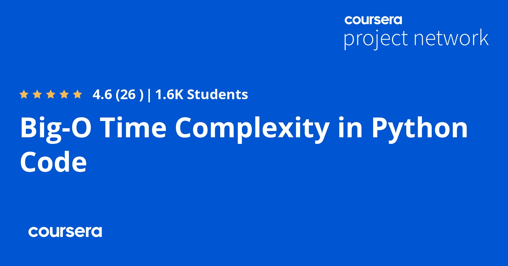 BigO Time Complexity in Python Code Coursya
