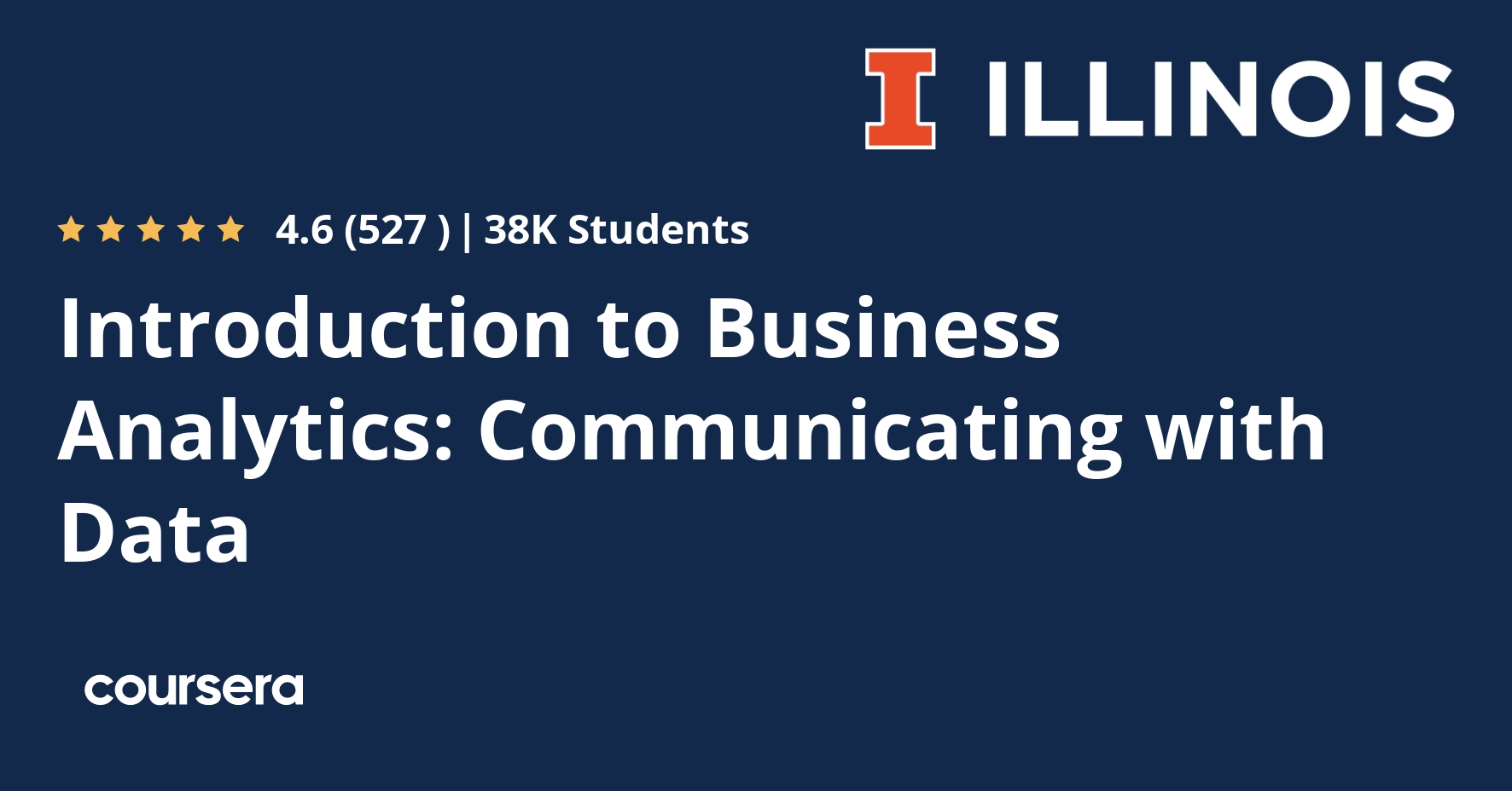 Introduction to Business Analytics Communicating with Data Coursya