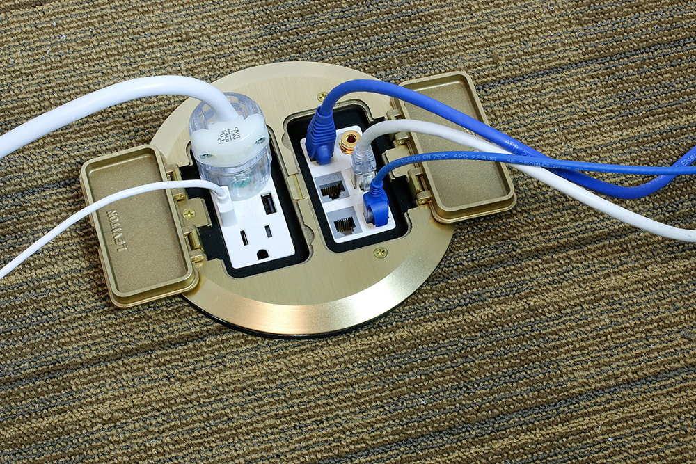 Hybrid floor box system for concrete flooring — Coverings