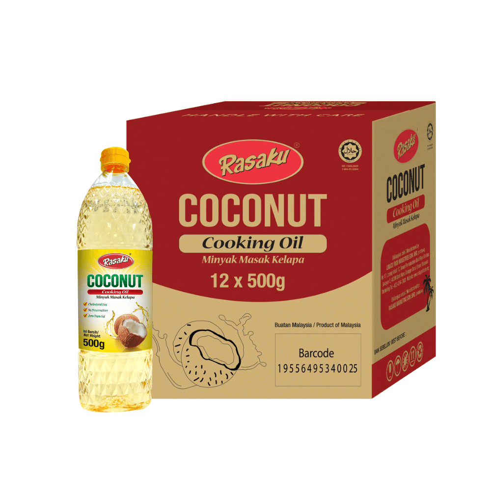 [CARTON DEAL] RASAKU Coconut Cooking Oil/ Minyak Masak Kelapa 500g (By