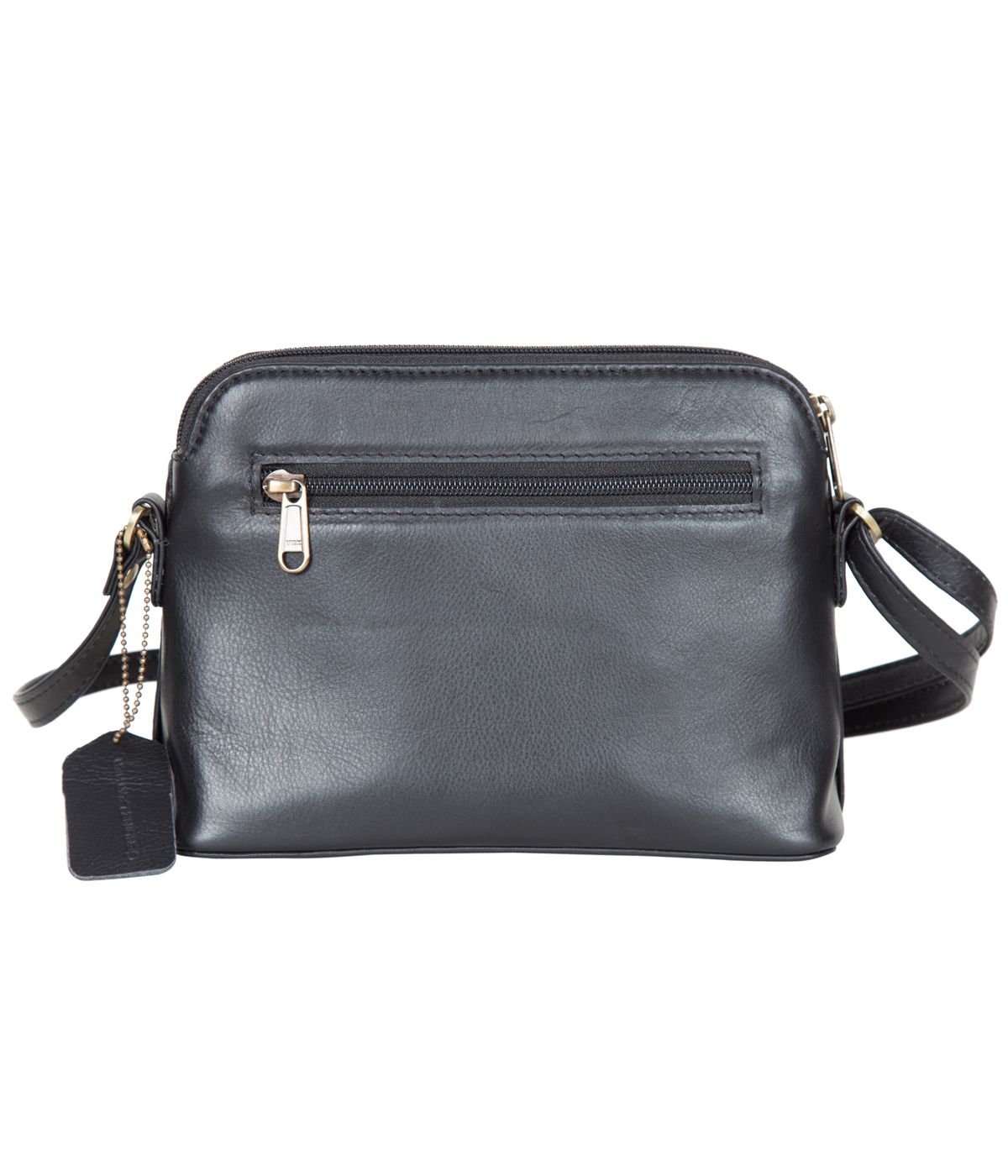 Ireland Dark Black & White Cowhide Open Pocket Sling Bag Cowhide